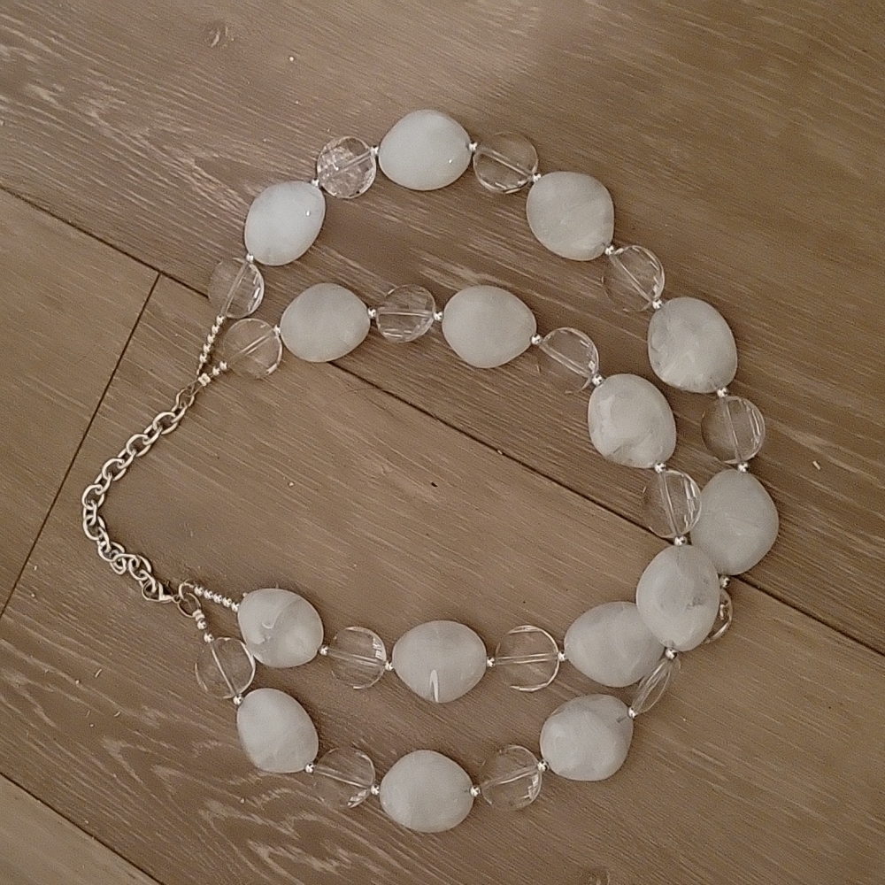 White & Clear beaded necklace